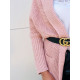Női rózsaszín hosszított pulóver