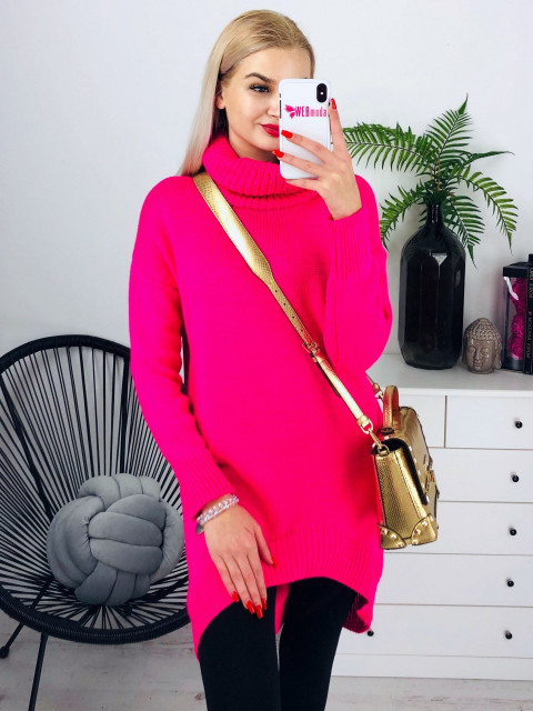 Hosszított rózsaszín pulóver