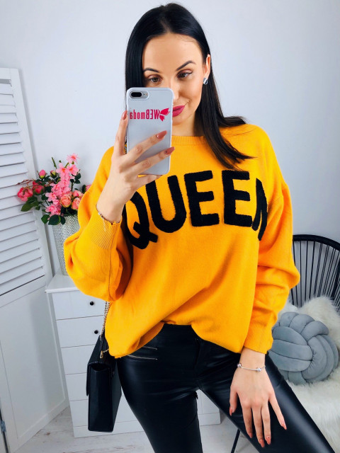 Női sárga pulóver QUEEN
