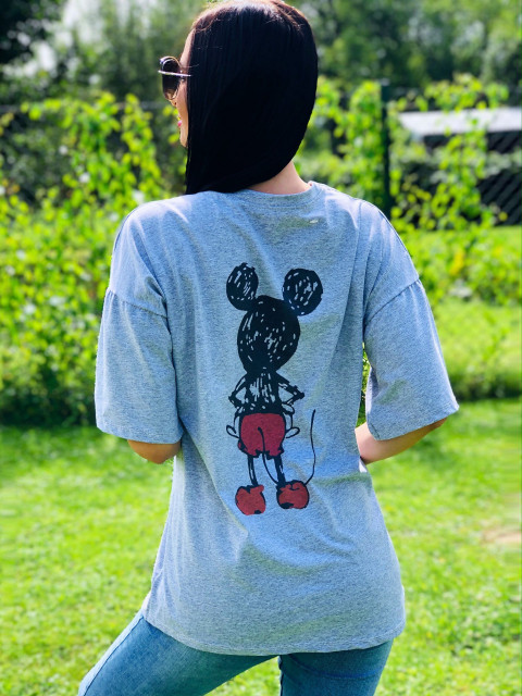Oversize szürke Mickey Mouse póló