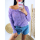 Női lila kötött pulóver