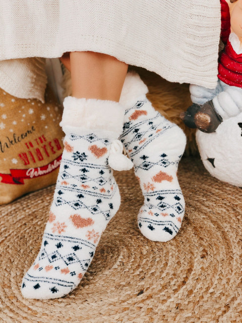 Fehér Karácsonyi zokni 
