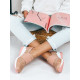 Elegáns rózsaszín sztreccs cipők  platformon
