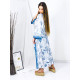 Hosszú női kék kimonó övvel Astra