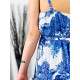 Női hosszú kék Safari ruha