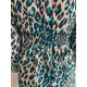 Női kék leopárdmintás ruha gombokkal 
