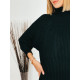 Női exkluzív fekete garbó pulóver ruha