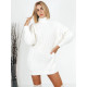 Női exkluzív fehér garbó pulóver ruha