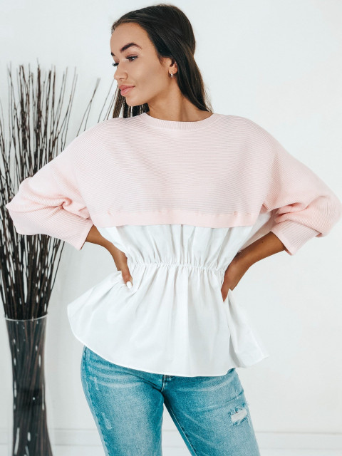 Női ing/pulóverrel, rózsaszín színben