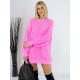 Női rózsaszínű pulóveres garbó ruha Astra