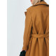 Női hosszú barna kabát Irenoa övvel