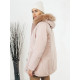 Női vén rózsaszín téli dzseki valódi szőrmével 