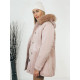 Női vén rózsaszín téli dzseki valódi szőrmével 