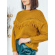 Női sárga rojtos pulóver