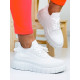 Női fehér, alacsony sztreccs platformú tornacipő