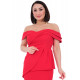 Hosszú női ruha vastag lógó pántokkal - piros