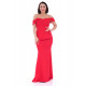 Hosszú női ruha vastag lógó pántokkal - piros