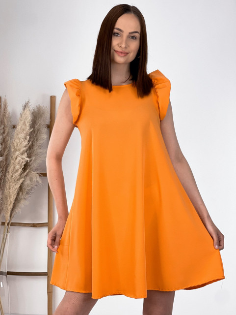 Női fodros ruha - narancssárga