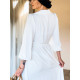Hosszú exkluzív női ruha kötésekkel - fehér