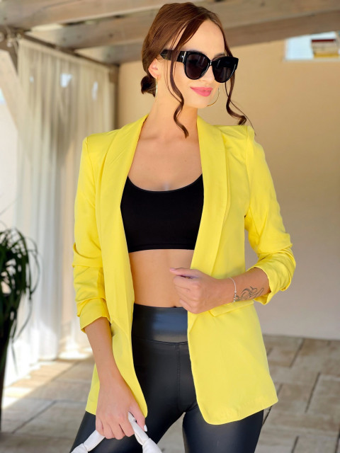 Elegáns női kabát - sárga