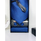 Férfi kék 4 részes készlet: nyakkendő, zsebkendő, klip és mandzsettagombok