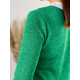 Női pulóver blúzzal - zöld