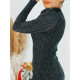 Női garbós garbós pulóver ruha ballonujjal - fekete