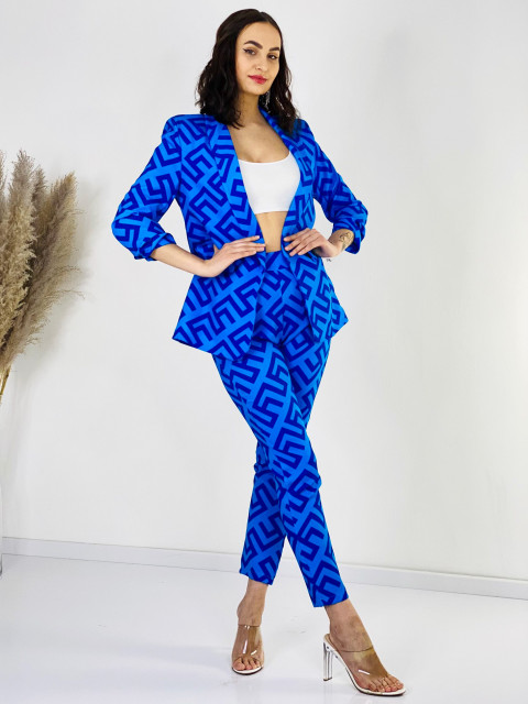 Női kék luxus ANELA nadrágkosztüm