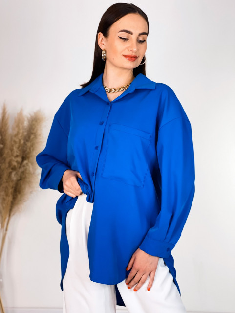 Exkluzív női oversize kék blúz