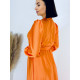 Hosszú női alkalmi ruha hosszú ujjal Vanes - narancssárga