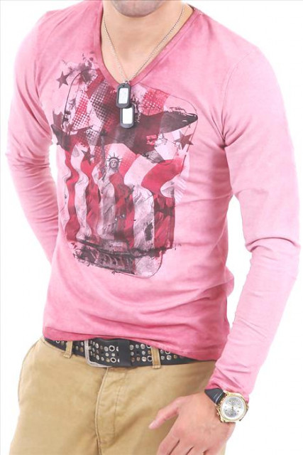 Férfi rózsaszínű póló Carisma