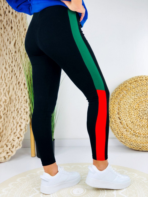 Női fekete-zöld leggings 