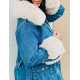 Női kék téli riflés kabát