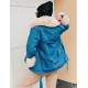 Női kék téli riflés kabát