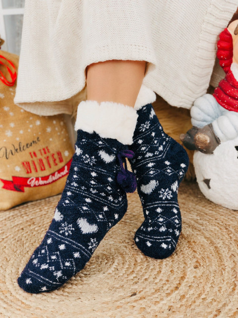 Lila Karácsonyi zokni 