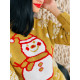 Női sárga karácsonyi pulóver hóemberrel