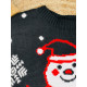 Női fekete karácsonyi pulóver hóemberrel