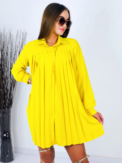 Női sárga ruha övvel