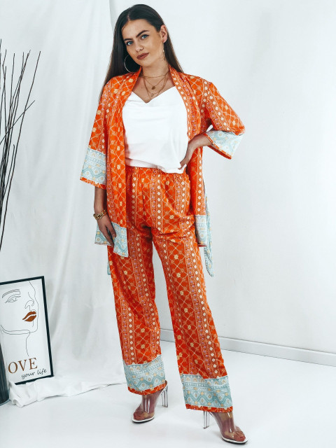 Női narancssárga szett: kimonó + nadrág