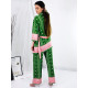 Női zöld szett: kimonó + nadrág 