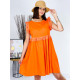 Női narancssárga  nyári ruha madeira ujjal