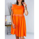 Női narancssárga  nyári ruha madeira ujjal