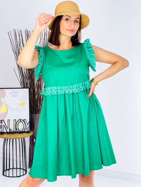 Női zöld nyári ruha madeira ujjal