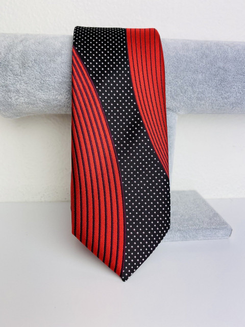 Férfi fekete - piros nyakkendő