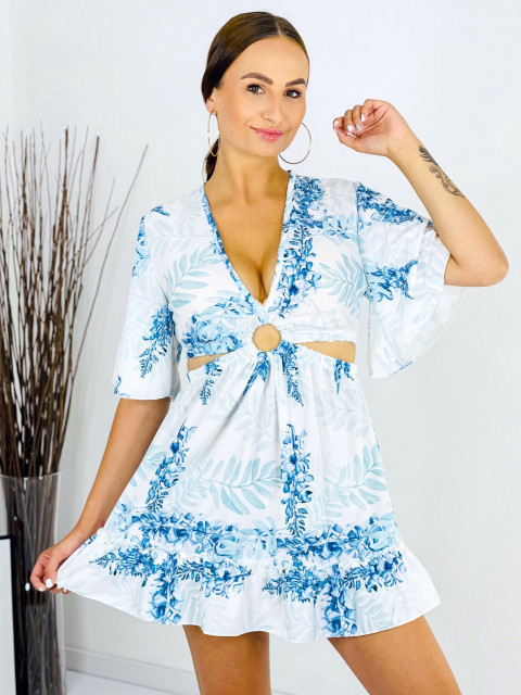 Kék nyári női romantikus ruha