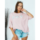 Női rózsaszín hosszabbított oversize trikó Louisa