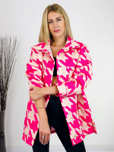 Női átmeneti rózsaszín-bézs szivárvány kabát 