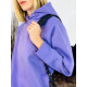 Női lila oversize pulóver kapucnival