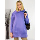 Női lila oversize pulóver kapucnival