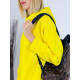 Női sárga oversize pulóver kapucnival